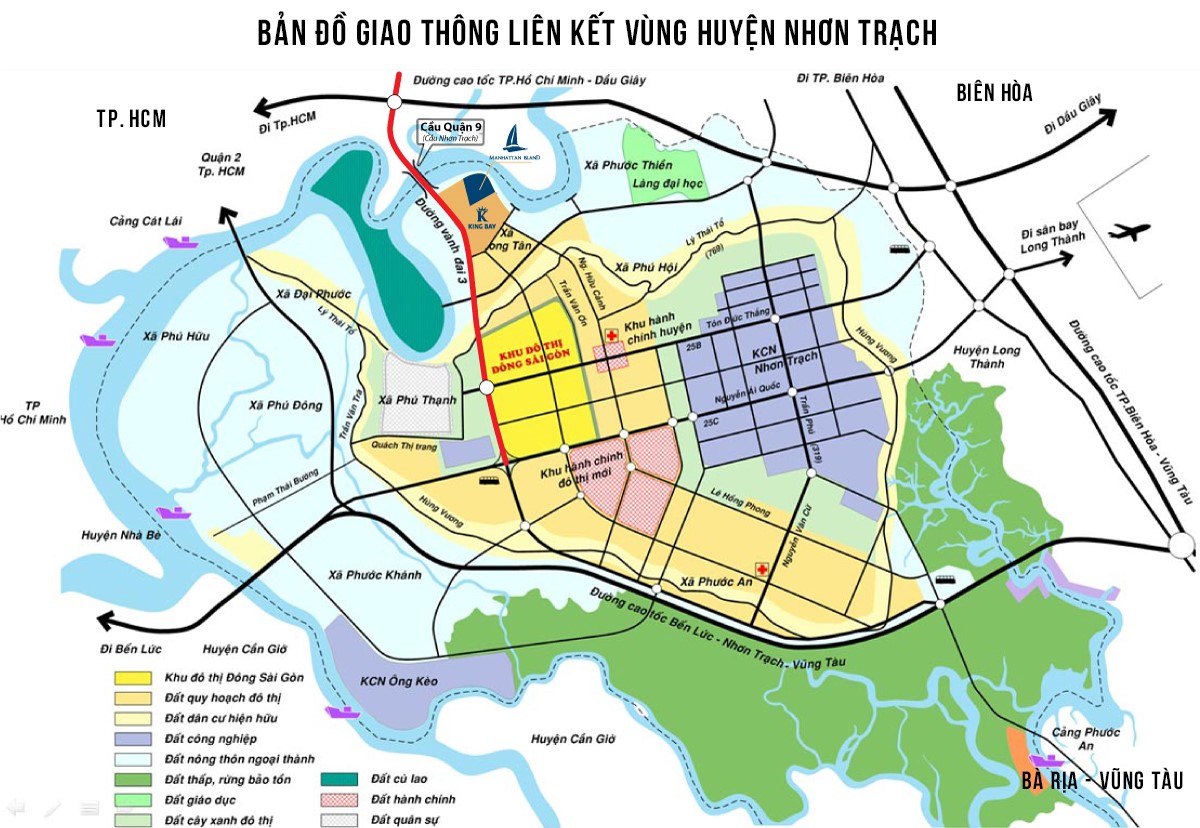 Nhơn Trạch nằm trong vùng tam giác đặc biệt: TP HCM - Biên Hòa - Bà Rịa Vũng Tàu